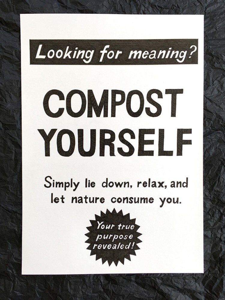 'Compost Yourself' original A3 drawing